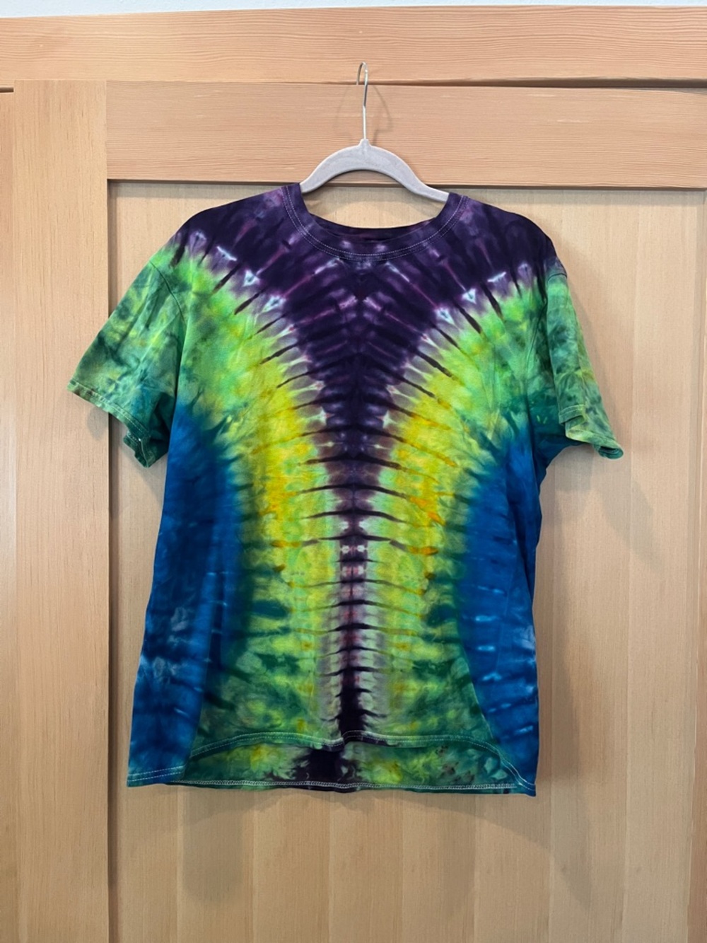 Tie-Dye Short Sleeve Tee in Purple, Blue & Green